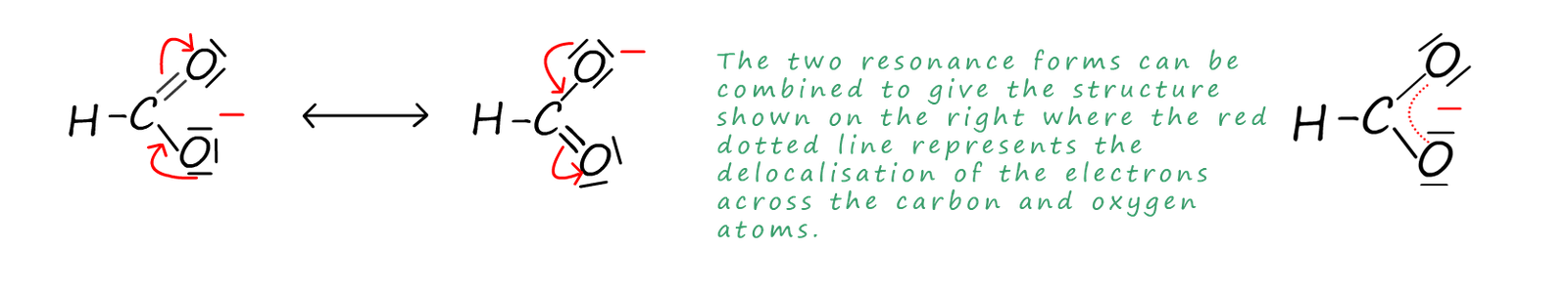 resonance structures for the methanoate ion